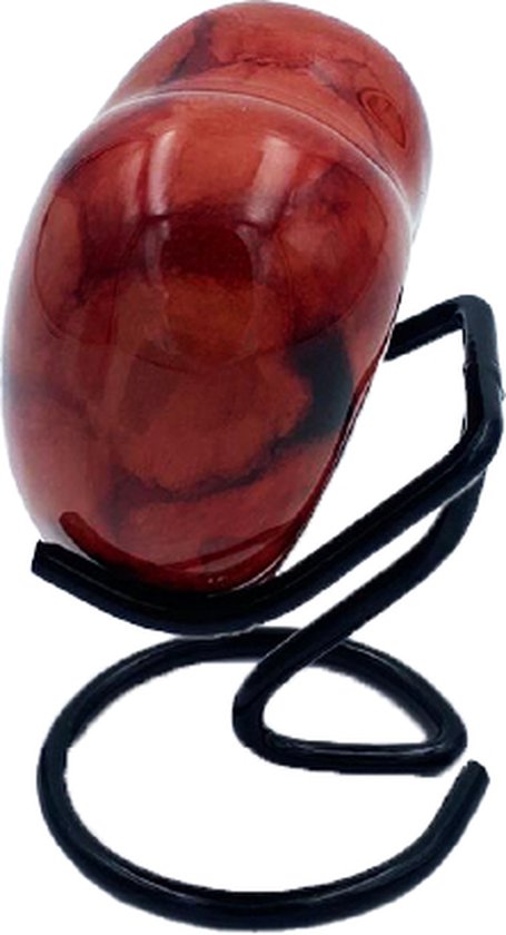Akerz Mini Urn - rood met hartjes - Hart - Aluminium - Inclusief Standaard - Graveerbaar - 80ml