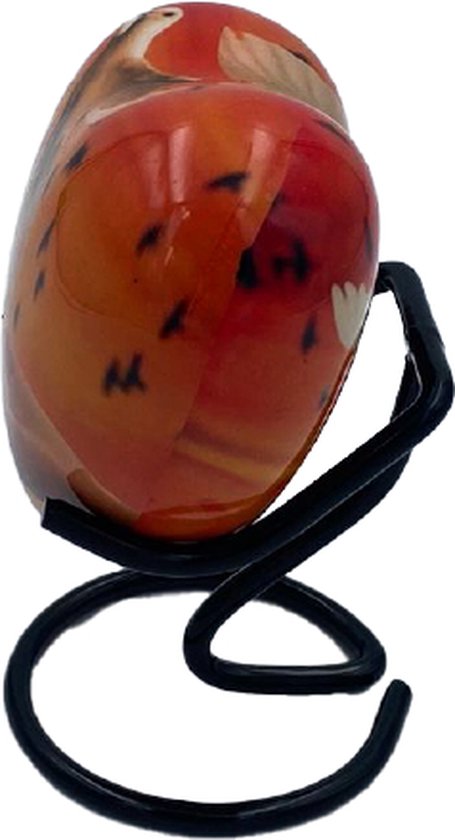 Akerz Mini Urn - oranje / duif - Hart - Aluminium - Inclusief Standaard - Graveerbaar - 80ml