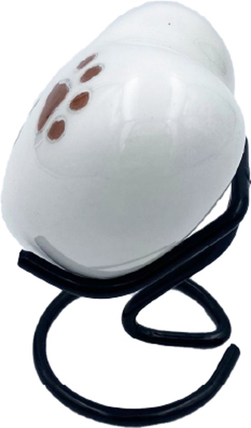Akerz Mini Urn - wit met pootjes - Hart - Aluminium - Inclusief Standaard - Graveerbaar - 80ml