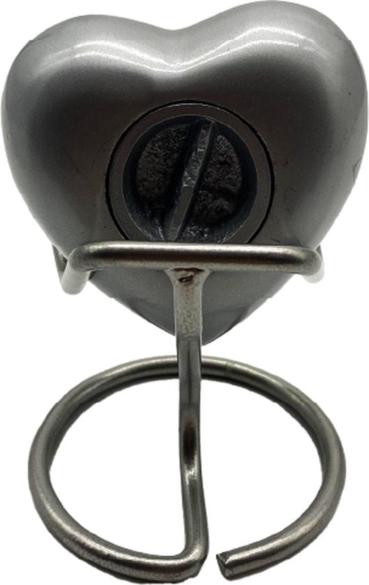 Akerz Mini Urn - zilver - Hart - Aluminium - Inclusief Standaard - Graveerbaar - 80ml