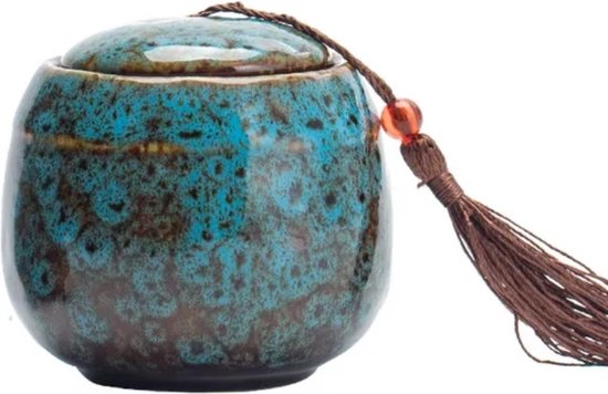 Urn 130 ML - Crematie Urn - Uniek - Voor Huisdieren of Menselijk As - Crematie As - Mini Urn - Decoratie Urn - Blauw