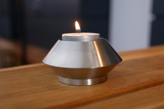 Mini urn - Waxinelichthouder - Zwart kleurig - Met waxinelichtje - Kaars