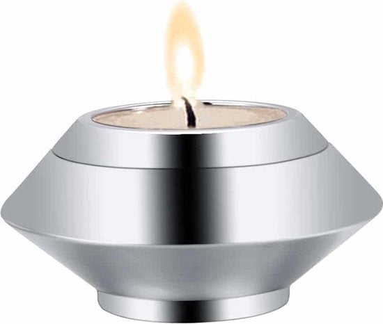 Mini urn - Waxinelichthouder - Zwart kleurig - Met waxinelichtje - Kaars
