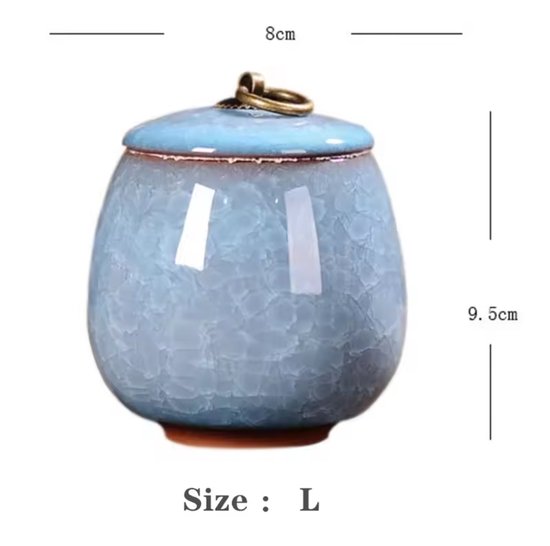 Luxe Urn 170 ML - Crematie Urn - Voor Huisdieren of Menselijk As - Crematie As - Mini Urn - Decoratie Urn - Blauw
