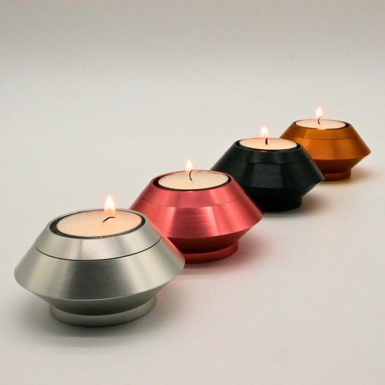 Mini urn - Waxinelichthouder - Zwart kleurig - Met waxinelichtje - Kaars