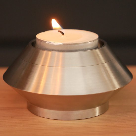 Mini urn - Waxinelichthouder - Zwart kleurig - Met waxinelichtje - Kaars