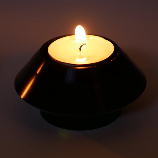 Mini urn - Waxinelichthouder - Zwart kleurig - Met waxinelichtje - Kaars