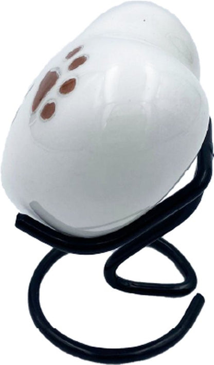 Akerz Mini Urn - wit met pootjes - Hart - Aluminium - Inclusief Standaard - Graveerbaar - 80ml