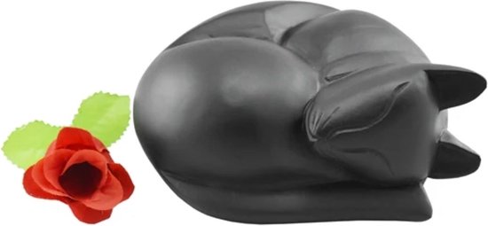 Katten urn hout - zwart - urn voor kat - crematie urn - as urn - huisdieren urn - urn kat - urne - urnen