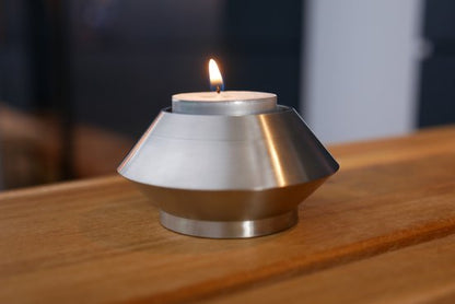 Mini urn - Waxinelichthouder - Zwart kleurig - Met waxinelichtje - Kaars