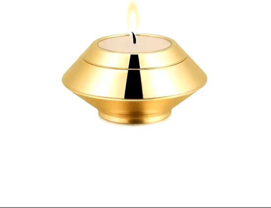 Mini urn waxinelichthouder - Goud kleurig - inclusief waxinelichtje - mini urn voor een kaars