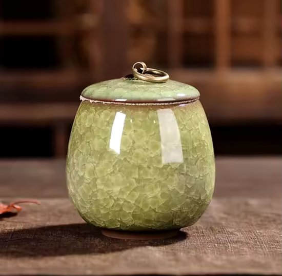 Luxe Urn 170 ML - Crematie Urn - Voor Huisdieren of Menselijk As - Crematie As - Mini Urn - Decoratie Urn - Groen