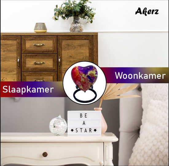 Akerz Mini Urn - paars / roze - Hart - Aluminium - Inclusief Standaard - Graveerbaar - 80ml