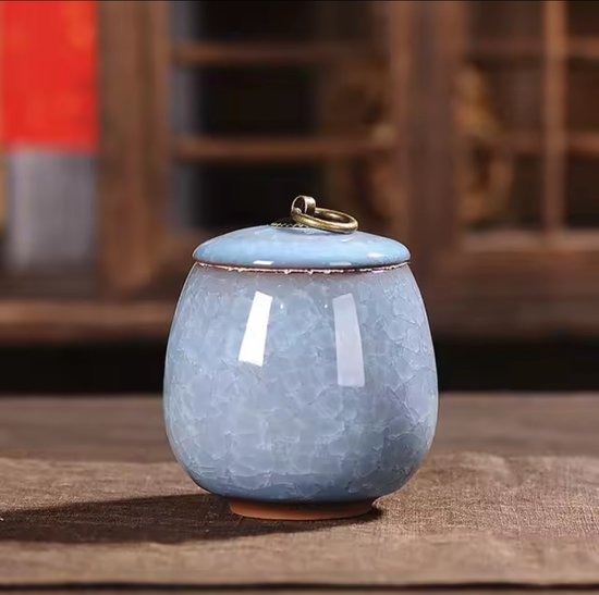 Luxe Urn 170 ML - Crematie Urn - Voor Huisdieren of Menselijk As - Crematie As - Mini Urn - Decoratie Urn - Blauw