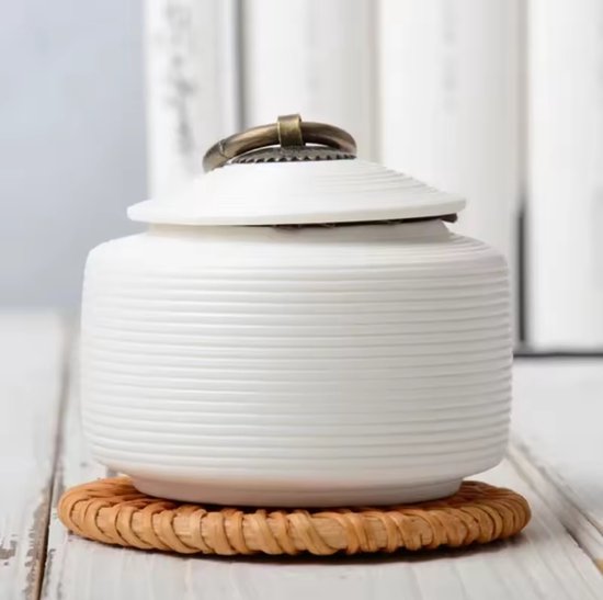 luxe Begrafenis Urn 330ML - Urn - Mini Crematie Urn - As Urn - Voor Huisdieren, Honden, Katten of Menselijk As - Crematie As - Mini Urn - WIT