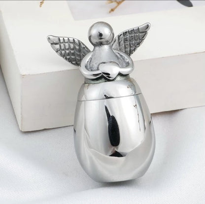 Mini Urn Engel Zilver - Crematie - Ass - 3,8cm.