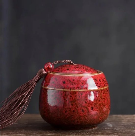 Urn 130 ML - Crematie Urn - Uniek - Voor Huisdieren of Menselijk As - Crematie As - Mini Urn - Decoratie Urn - Rood
