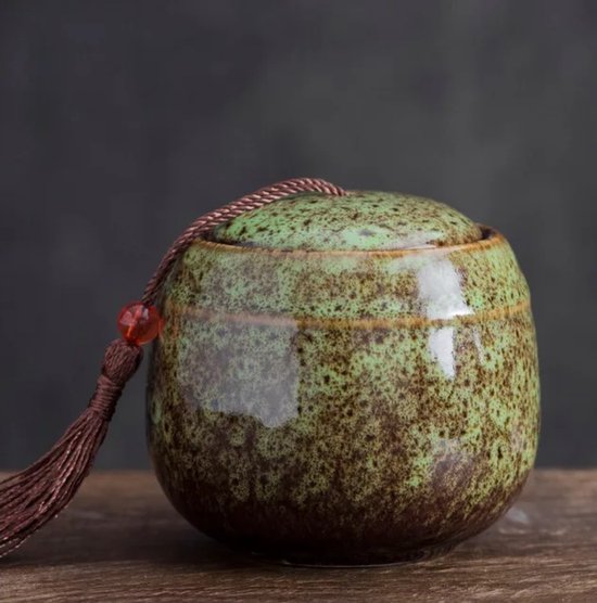 Urn 130 ML - Crematie Urn - Uniek - Voor Huisdieren of Menselijk As - Crematie As - Mini Urn - Decoratie Urn - Groen