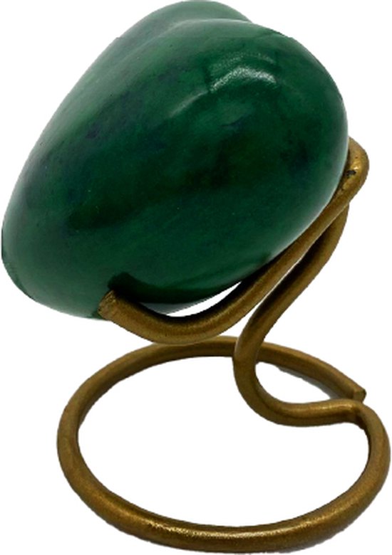 Akerz Mini Urn -groen met zwart - Hart - Aluminium - Inclusief Standaard - Graveerbaar - 80ml